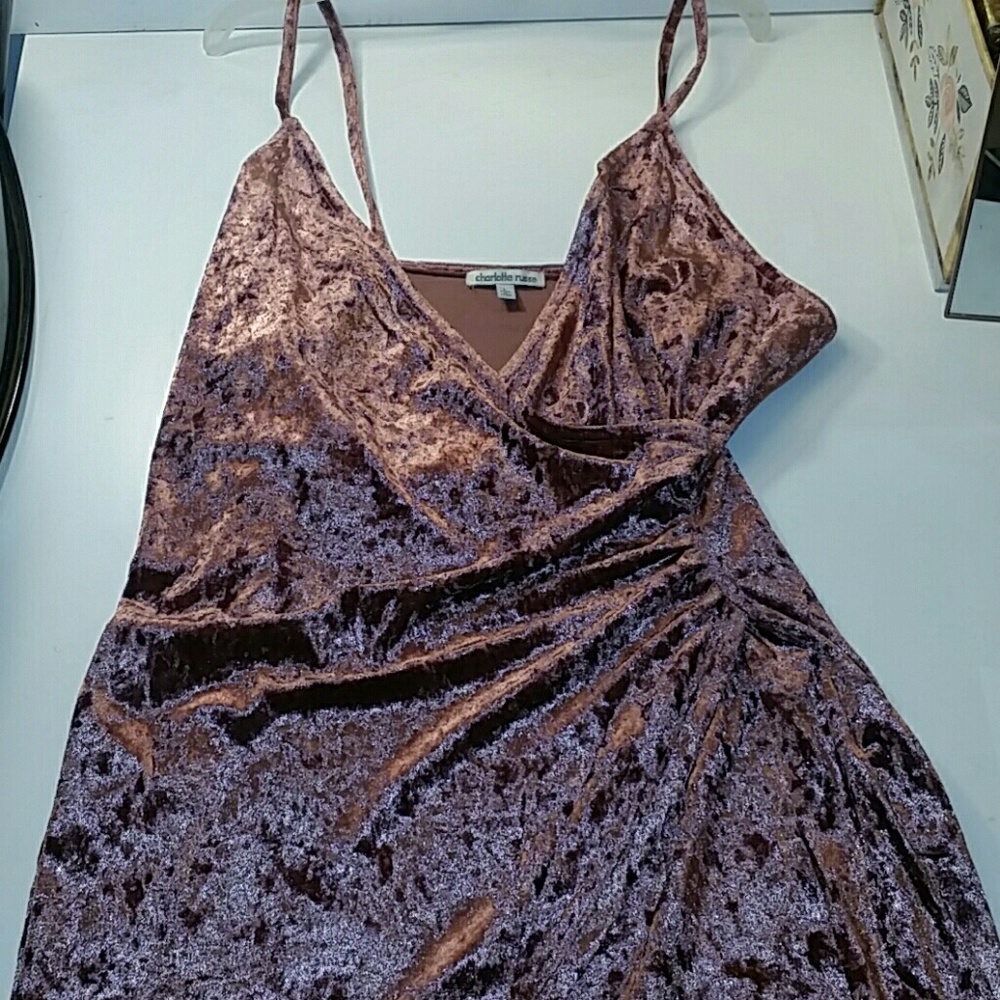 Charlotte Russe Rose Velvet Wrap Dress